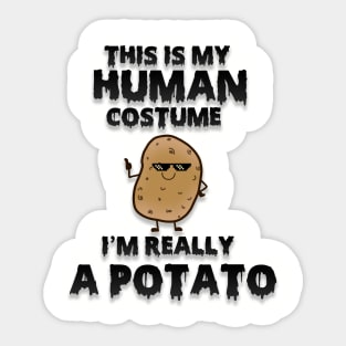 This is my human costume i'm really a potato Sticker